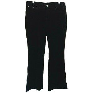 INC INTERNATIONAL CONCEPTS  14 Black Cotton Stretch Velvet Bootcut Jeans 31" ins